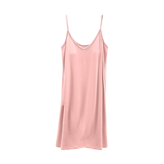 Timegard Robe de Nuit pour Femmes Col en V Sans Manches Courte Chemises de Nuit Douces et Confortables Couleur Unie Robe de Maison