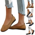 thumbnail image 2 of B91xZ Mocassins en Tricot pour Femmes Largeur Grand Bout Rond Talon Bloc Chaussures Mocassins,Noir 8, 2 of 5