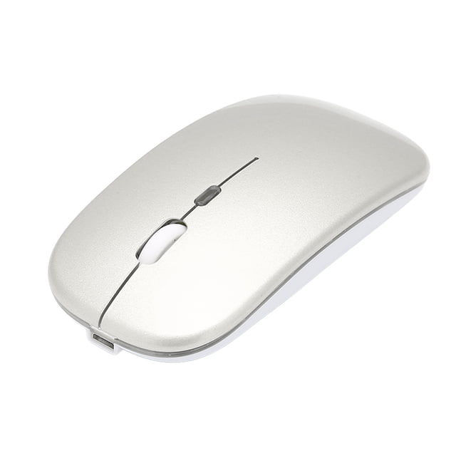 2.4G Mouse, Gaming Mouse 7 Different Colors ABS Material Color Backlight Ultrathin Chargeable for Office for Computer for Laptop Rose Gold,Gold,White,Black,Dark Gray,Silver Gray