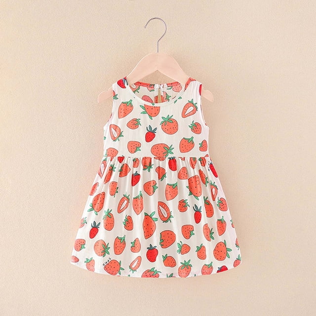 LSLJS Robe d'Été Bohème Sans Manches pour Tout-Petit Fille, Robe à Imprimé Graphique, Tenue Petite Fille, Vacances d'Été ( 3-4 Ans, Rouge )