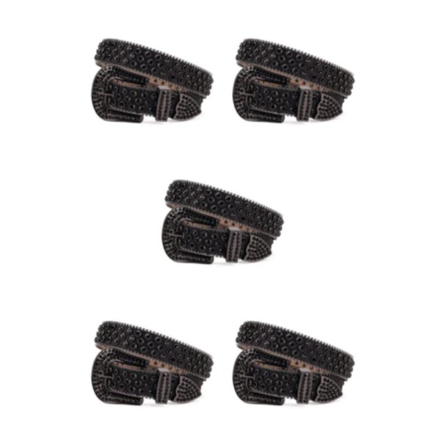 Decodeary Large Application Ceinture Strass Ceinture Western pour les Parties Bars et Concerts Modifier Ligne de Taille Noir 125cm 5Set