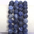 thumbnail image 2 of Bracelet Extensible Unisexe en Perles Rondes de 8 mm en Sodalite Bleue Givrée Mate Naturelle, 2 of 2