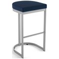 thumbnail image 1 of Amisco Lester Tabouret de Bar 30 Po - Polyuréthane Bleu / Métal Gris Argent, 1 of 9