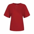 thumbnail image 4 of Yuyuzo T-Shirts d'Été pour Femmes Décontractés à Col Rond à Manches Courtes Hauts Tee Amples Blouses Unies, 4 of 5