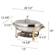 thumbnail image 4 of Excellante Stainless Steel 6 Quart Gold Accented Oval Chafer, 4 of 4