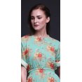 thumbnail image 3 of Bimba Robe Longue Maxi d'Été à Fente Latérale Imprimée pour Femmes avec Feuilles de Rayonne, Roses et Miosotis Floral - Petite, 3 of 6