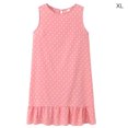 thumbnail image 1 of Women Dress Sleeveless Dot Vest Dress Ruffled Loose Ruffled Round Neck Loose Dress, Pink, XL, 1 of 6