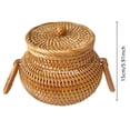 thumbnail image 3 of Handmade Woven Rattan Storage Basket with Lid Multipurpose Organizer Box Decorative Wicker Bin for Kitchen Shelf Desktop Picnic Food Bread Keys Entryway Living Room Bedroom Bathroom Decor, 3 of 3