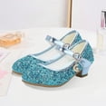 thumbnail image 2 of Wdgfv Ballerines Filles Scintillantes Fête Mary Jane Princesse Chaussures de Robe Bleu 5,5-6 Ans, 2 of 6