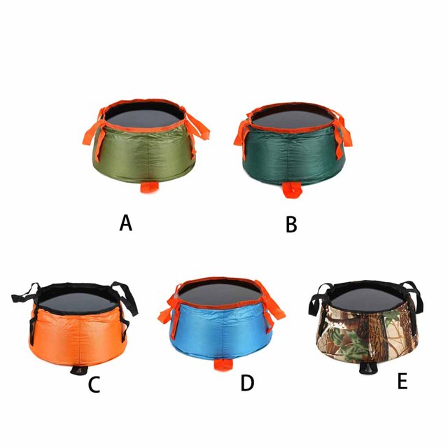 Seau de Pêche Barils Pliants Sac de Transport Conteneur Fin Finition Durable Multifonctionnel Résistance à l'Usure Polyester Vert Foncé