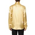 thumbnail image 3 of INSPIRE CHIC Men's Dress Satin V Neck Long Sleeves Button Down Party Shirts L Golden, 3 of 6