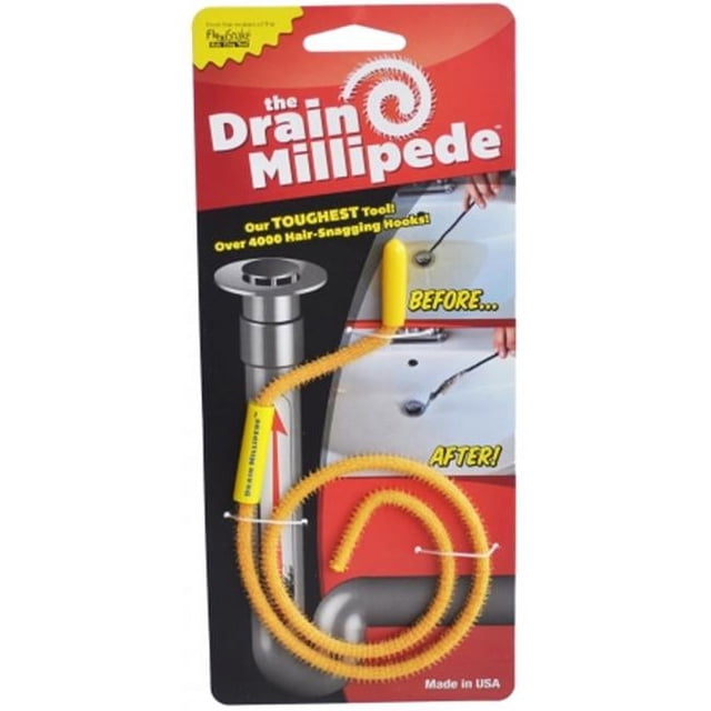 Imagination Products Inc FSMPD Drain Outil de Débouchage de Cheveux en Mille-Pièce pour Drain, Outil flexible de Nettoyage de 20 Pouces avec Plus de 4 000 Micro-Crochets pour Enlever les Obstructions de Cheveux. Comprend un Mince Diamètre de 3/16 Pouces pour s'Encastrer dans des Ouvertures de Drain Serrées, un Noyau en Acier flexible pour les positions Courbées, et un Manchon à Essorage Facile pour un Retrait Efficace des Obstructions. Emballé avec une Démonstration Visuelle de Son Utilisation