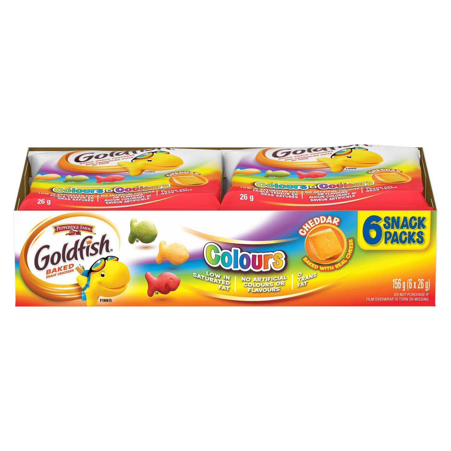 Goldfish Colours Crackers Snack Packs, (6 x 26g bags)