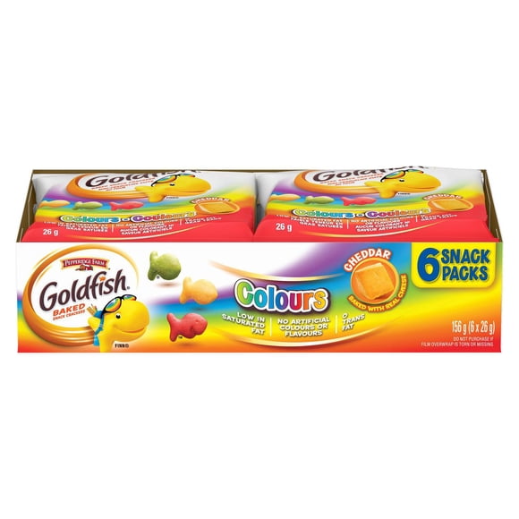 Goldfish Colours Crackers Snack Packs, (6 x 26g bags)