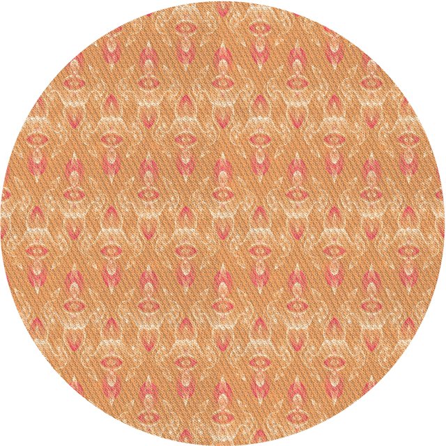Ahgly Company Tapis Rond Lavable en Machine Intérieur Transitionnel Jaune Orange, 7 Pieds Rond