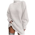 thumbnail image 4 of Femmes Casual Pull Robe de l'Épaule à Manches Longues Sangle en Vrac Pari Midi Robe, 4 of 5