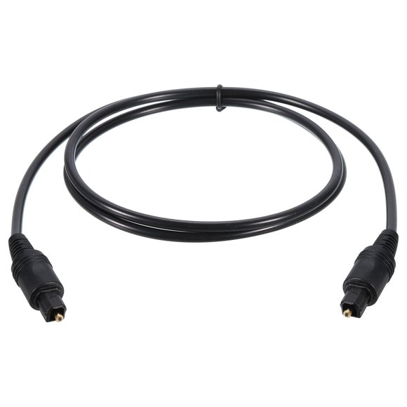 Unique Bargains Fiber Optic Audio Cable Digital Optic Cable 3.3FT TOS Optical Link PVC Plastic Straight for TV DVD Black