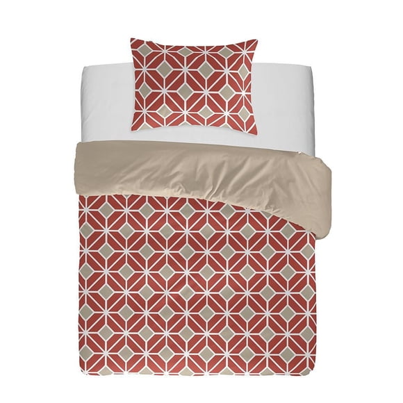 Gouchee Home Komet Coral 2-Piece Twin Duvet Cover Set – Cotton Percale & OEKO-TEX Certified – Includes Duvet Cover & Pillow Shams