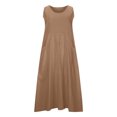 thumbnail image 4 of Liquidation d'Été 2025! Robe Grande Taille pour Femmes, Liquidation d'Été pour Femmes, Mode d'Été Décontractée pour Femmes Robe Sans Manches à Col Rond avec Poches, 4 of 5