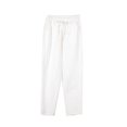 thumbnail image 1 of Timegard Pants for Women Elastic Waisted Drawstring Solid Color Crop Pants Casual Comfy Trousers Pockets, 1 of 2