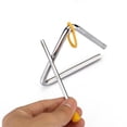 thumbnail image 4 of Hearth & Gear 4 Inch Musical Steel Triangle Percussion Instrument With Striker Kindergarten Teaching Tool Easy Playing Delicate Playing Triangle Instrument Music for Toddlers 1 Baby Tambourines Light, 4 of 6