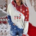 thumbnail image 1 of 2023 Costumes de Noël Mode pour Femmes Décontracté Blouse Imprimée de Noël à Manches Longues avec Poche Chandails à Enfiler Hauts Chandails à Capuchon Chandails à Capuchon pour Femmes Hauts en Liquidation, 1 of 5