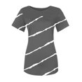 thumbnail image 3 of Pompotops Mode Femmes Dentelle Pachwork Imprimé Manches Courtes O-Cou Tops Casual Blouse, 3 of 6