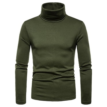 Birdeem T-Shirt à Col Roulé Uni pour Homme, Coupe Ajustée Décontractée, Chandail Chaud, Chandail de Base