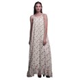 thumbnail image 1 of Bimba Robe de Nuit Imprimée Rose Pâle Oiseau Branche et Colibri pour Femmes Longue à Bretelles Spaghetti Robe Maxi Vêtement de Nuit Robe Medium, 1 of 5