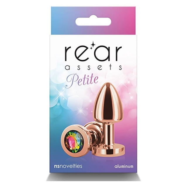 Rear Assets Petite Aluminum Anal Plug, Rose Gold/Rainbow
