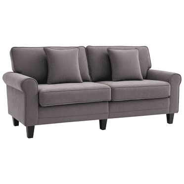 HOMCOM Modern 3-Seater Sofa Corduroy Sofa Couch with Rolled Armrests Grey