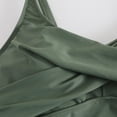 thumbnail image 4 of Penkiiy Women's V Neck One Piece Tummy Control Swimsuit Drawstring High Cut Bathing Suit Ribbed Swimwear L Green, 4 of 9