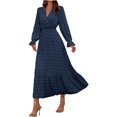 thumbnail image 2 of Gspmoly Robes d'Été pour Femmes, Robe Décontractée à la Mode et au Tempérament pour Femmes à Manches Longues et Col en V, Robes de Travail pour Femmes Économies, 2 of 6