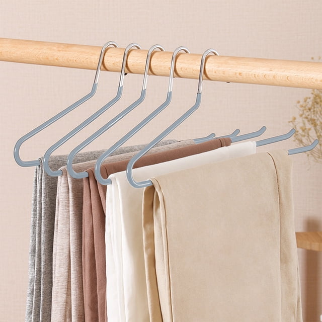 Z Shaped Pants Hanger | Heavy Duty Iron Clothes Rack | Non Slip, Space Saving Closet Storage Organizer | One-Side Opening Design | Traceless Anti-Slip | 36.5x14.5x1cm | Multi Use, Lasting, Wet or Dry