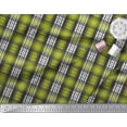 thumbnail image 1 of Soimoi Green Modal Satin Fabric Plaid Check Print Fabric by the Yard 42 Inch Wide, 1 of 3