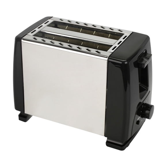 Ensemble de 2 Pcs, Machine à Pain Domestique en Acier Inoxydable à Double Fente, Chauffe-Pain Entièrement Automatique Mini pour Déjeuner, Ensemble de 2 Pcs, Armoire en Acier Inoxydable