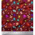 thumbnail image 1 of Soimoi Poly Georgette Fabric Dot,Octopus & Jellyfish Ocean Print Fabric by The Yard 52 Inch Wide, 1 of 3