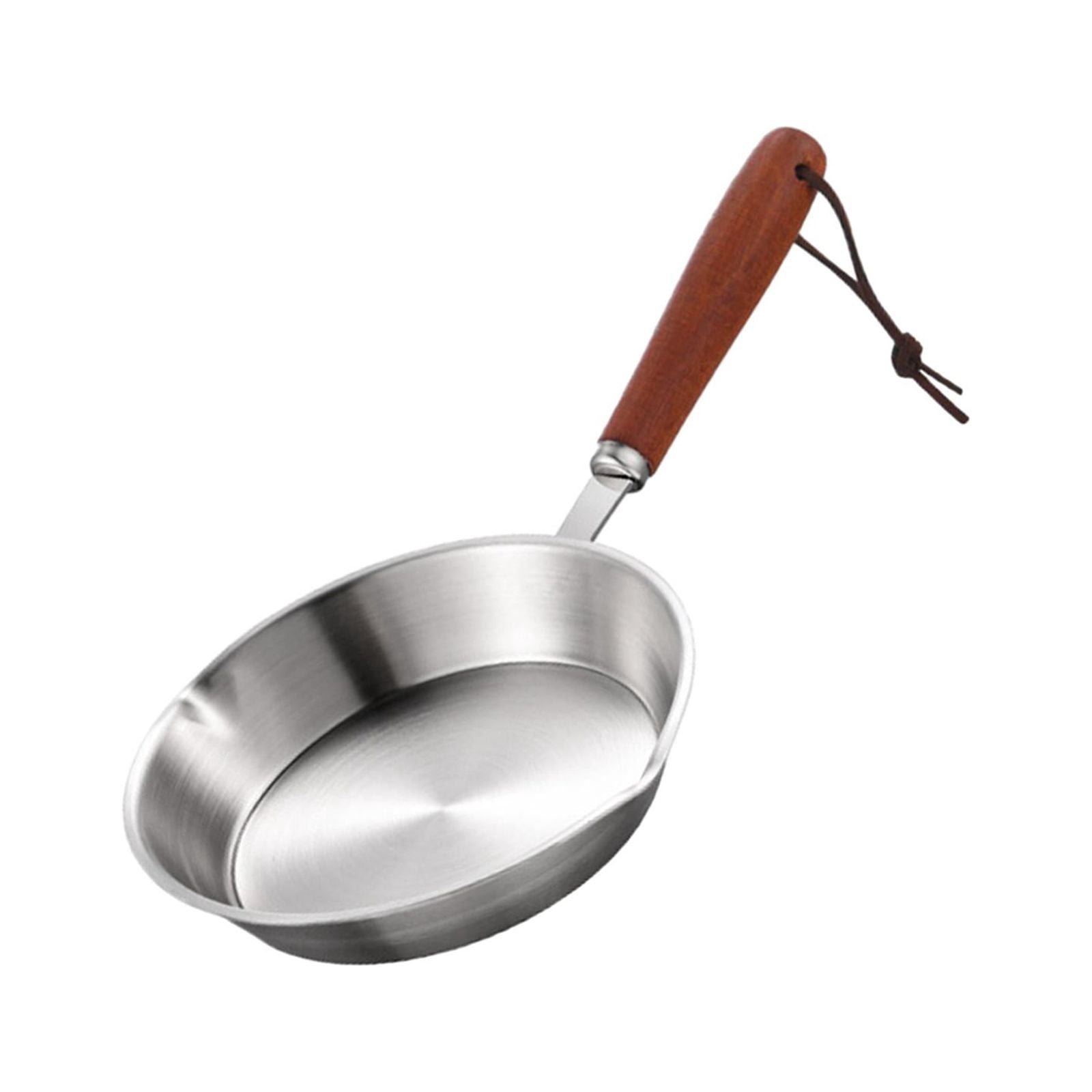 Tnarru Kitchen Stainless Steel Fry Pan Butter Melting Pot Cookware Anti Scald Handle Omelette Pan Egg Frying Pan for Rvs Home Travel Small