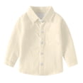 thumbnail image 1 of vdgthytj Toddler Baby Boys Girls Button down Shirts Kids Collared Long Sleeve Uniform Dress Shirt Tops Spring Fall Clothes, 1 of 6