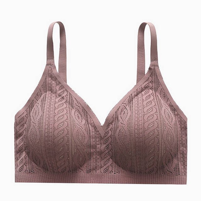 Tqcoqu Women's Seamless Backless Bra With Gathered Straps No Steel Rings Three Buckles Adjustable Breasts Fixed Cups And Suspender Straps