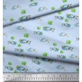 thumbnail image 2 of Soimoi Blue Cotton Voile Fabric Tree & Rhinoceros Animal Printed Fabric 1 Yard 56 Inch Wide, 2 of 5