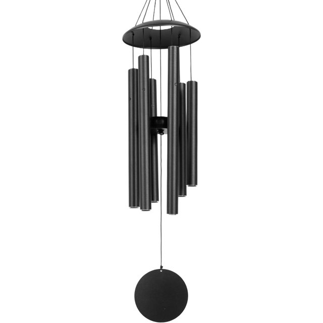 YSTIANN 26-Inch Deep Tone Wind Chimes for Outside - 6 Thick Aluminum Tubes Metal Wind Chime, Soothing Outdoor Decor for Garden, Patio & Backyard - Perfect Gift for Mom & Teachers (Black) WJ85-4457
