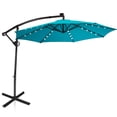 thumbnail image 2 of Costway 10FT Patio Offset Umbrella Solar Powered LED 360Degree Rotation Aluminum Turquoise, 2 of 10