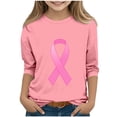 thumbnail image 1 of YUNAFFT T-Shirt Imprimé Décontracté Sensibilisation au Cancer du Sein pour Enfants Manches Courtes et Longues Col Rond, 1 of 4