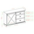thumbnail image 3 of Farmhouse 56" Sliding X Barn Door Sideboard in Rustic Oak/Brushed White, 3 of 8