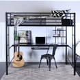 thumbnail image 2 of Pemberly Row Metal Full over Workstation Bunk Bed in Black, 2 of 8