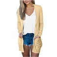 thumbnail image 2 of AherBiu Womens Lightweight Cardigans Longer Length Casual Jacket Crochet Open-Front Sweater Cardigan with Pockets, 2 of 6