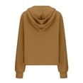 thumbnail image 3 of Half Zip Sweatshirt Women Plus Size Fleece Cropped Hoodies Pullover Fall Winter Warm Tops Thumb Hole, 3 of 6