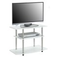 thumbnail image 3 of Convenience Concepts Designs2Go 32" Three-Tier TV Stand in White Wood Finish, 3 of 4