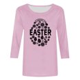 thumbnail image 4 of RKSTN Hauts Grande Taille pour Femmes Oeufs de Pâques Lapin Mignon Imprimé Coupe Ample Hauts Col Rond Manches 3/4 Printemps Été Blouse Douce Hauts, 4 of 4